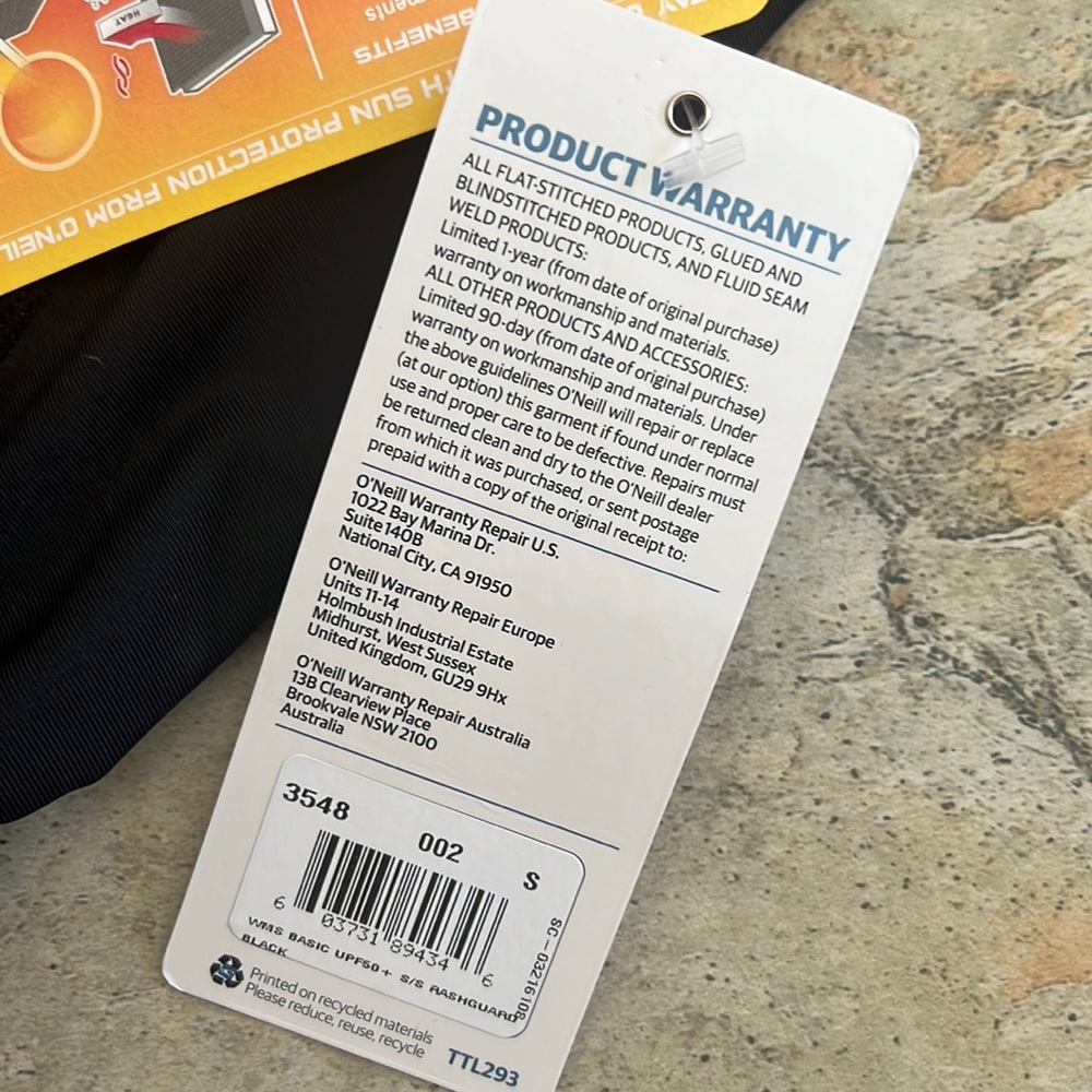 O’Neill Basic Skins UPF 50+ Rash Guard 💙🤍🌊🏄‍♂️ - Picture 5 of 5